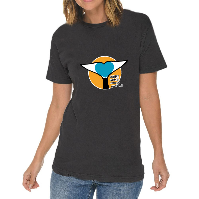 Whale Tail Heart Protect Vintage T-shirt | Artistshot