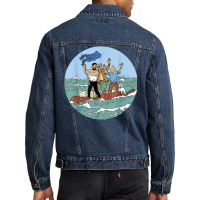 Tin Tin Sea Adventure With Captain Haddock T Shirt Men Denim Jacket | Artistshot