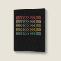 Retro Style Harness Racing Design Portrait Canvas Print | Artistshot