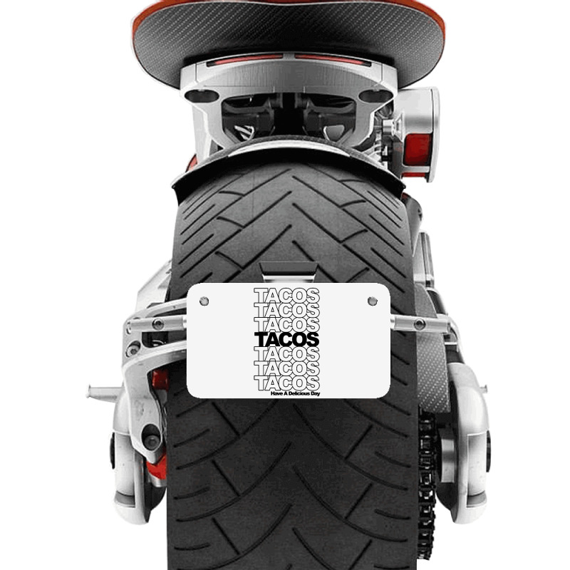 Tacos Tacos Tacos Motorcycle License Plate | Artistshot