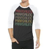 Retro Style Parasailing Design 3/4 Sleeve Shirt | Artistshot