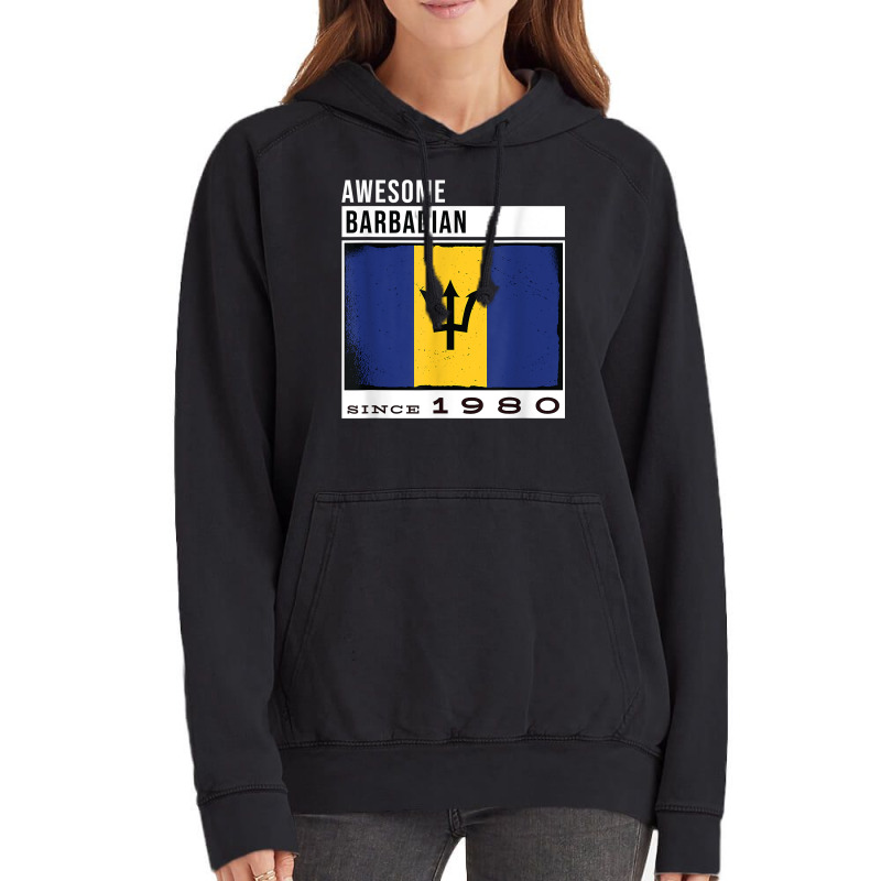 Awesome Barbadian Since 1980   Barbadian 42nd Birthday T Shirt Vintage Hoodie by dubrayhecallezhd | Artistshot