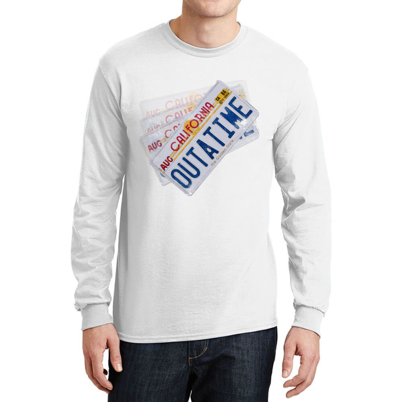 Back To The Future License Plate, Distressed   Back To The Future Long Sleeve Shirts by larsbeelzebub | Artistshot