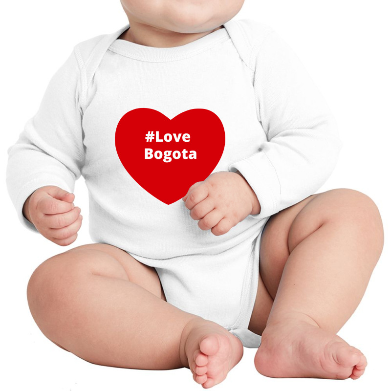 Love Bogota, Hashtag Heart, Love Bogota Long Sleeve Baby Bodysuit by chillinxs | Artistshot