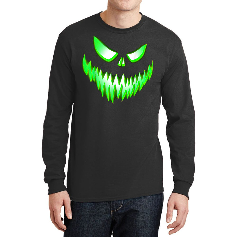 Jack O Lantern Scary Green Face Halloween T Shirt Long Sleeve Shirts | Artistshot