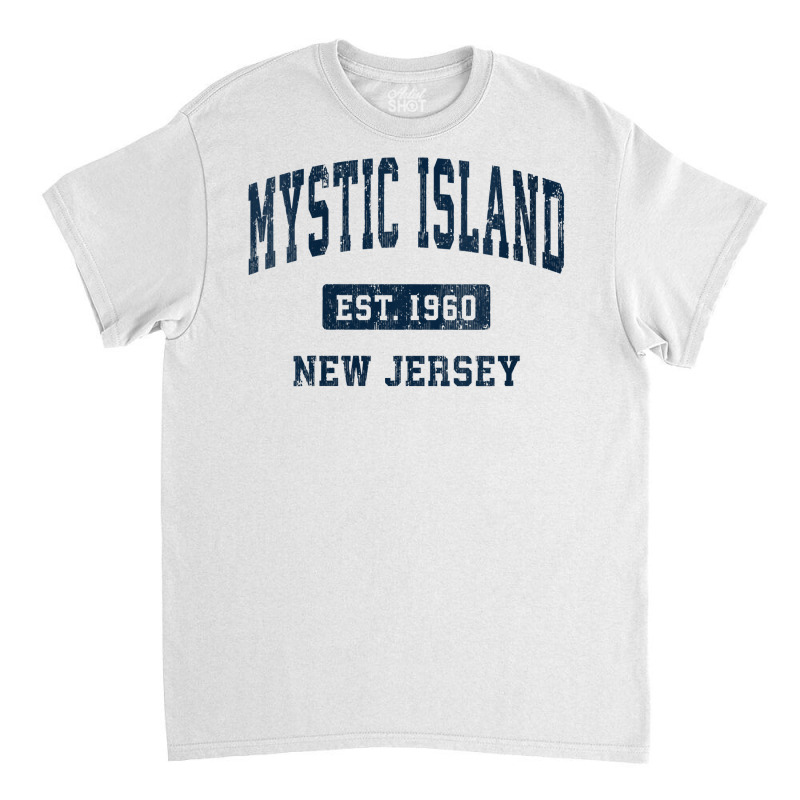 Womens Mystic Island New Jersey Nj Vintage Athletic Sports Design V Ne Classic T-shirt by cm-arts | Artistshot