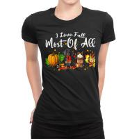 I Love Fall Most Of All Pumpkin Dachshund Autumn Season T Shirt Ladies Fitted T-shirt | Artistshot