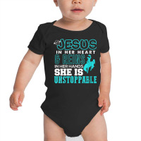 Womens With Jesus In Her Heart & Reins In Her Hands V Neck T Shirt Baby Bodysuit | Artistshot