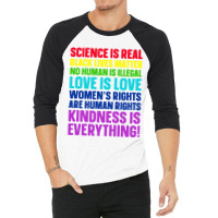 Science Is Real Black Lives Matter 3/4 Sleeve Shirt | Artistshot