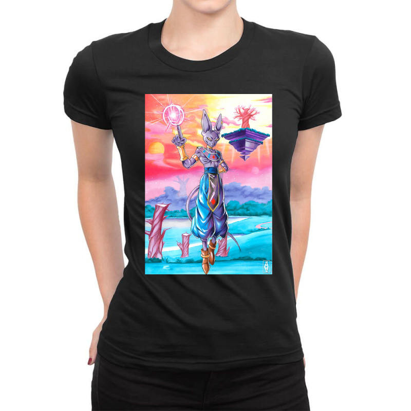 Beerus Sama Ladies Fitted T-Shirt by greggjvandervor | Artistshot