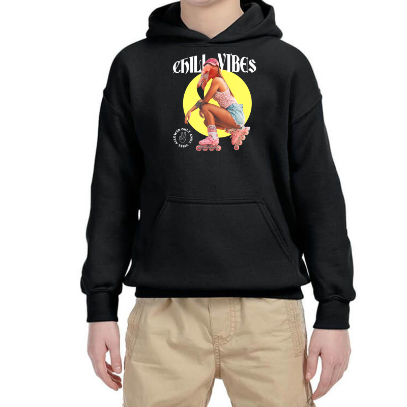 Animal Girl In Roller Skates Flamingo Youth Hoodie | Artistshot