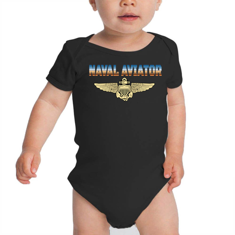 Fly Naval Aviator Classic Naval Officer Pilot Wing Navy Side Sweatshir Baby Bodysuit by cm-arts | Artistshot