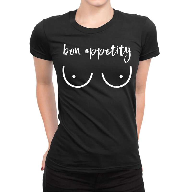 Breastfeeding Funny Bon Appetity T Shirt Ladies Fitted T-Shirt by cm-arts | Artistshot