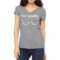 Breastfeeding Funny Bon Appetity T Shirt Women's V-neck T-shirt | Artistshot