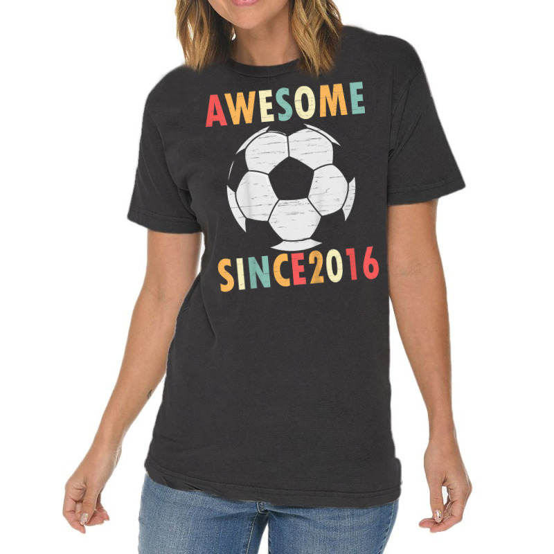 Kids 6th Birthday Soccer Lover Gift 6 Years Old Vintage Retro T Shirt Vintage T-shirt | Artistshot