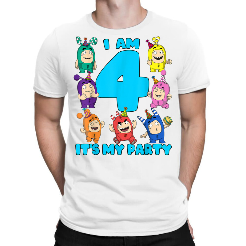 Oddbods I Am 4 Yrs Old Birthday Party T Shirt T-shirt | Artistshot