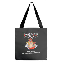 Just A Girl Who Loves Cats Samurai And Ramen Tote Bags | Artistshot