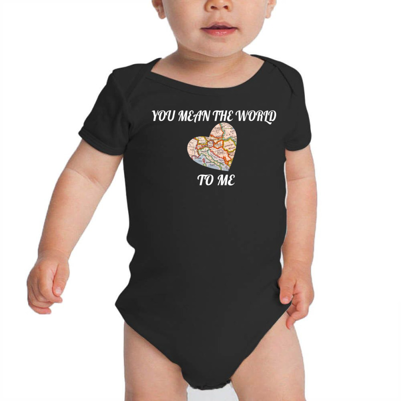 You Mean The World To Me Love, Map Long Sleeve T Shirt Baby Bodysuit | Artistshot