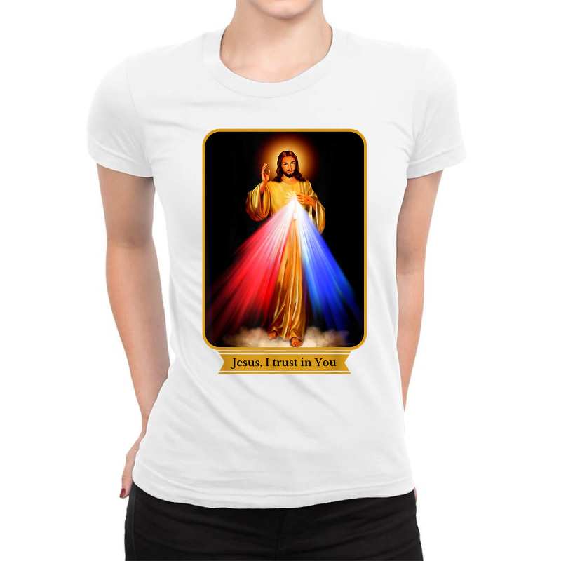 Divine Mercy Jesus I Trust In You Catholic T Shirt Ladies Fitted T-Shirt by cm-arts | Artistshot