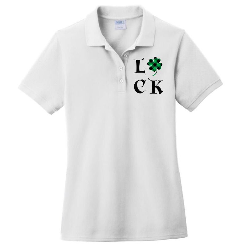 Luck Tartan Shamrock Four Leaf Clover St. Patrick's Day Tee Ladies Polo Shirt by cm-arts | Artistshot