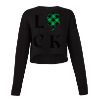 Luck Tartan Shamrock Four Leaf Clover St. Patrick's Day Tee Cropped Sweater | Artistshot