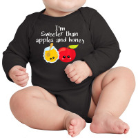 Rosh Hashanah Apples And Honey Shana Tova Jewish New Year T Shirt Long Sleeve Baby Bodysuit | Artistshot