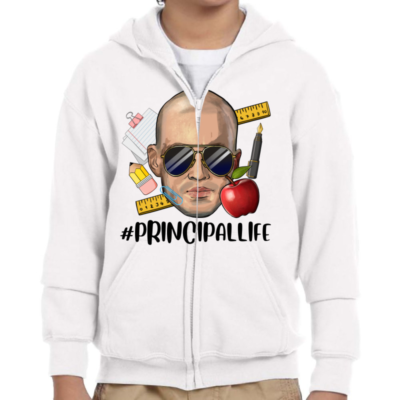 Bald Man Principal Life Youth Zipper Hoodie by HRA Design Shop | Artistshot