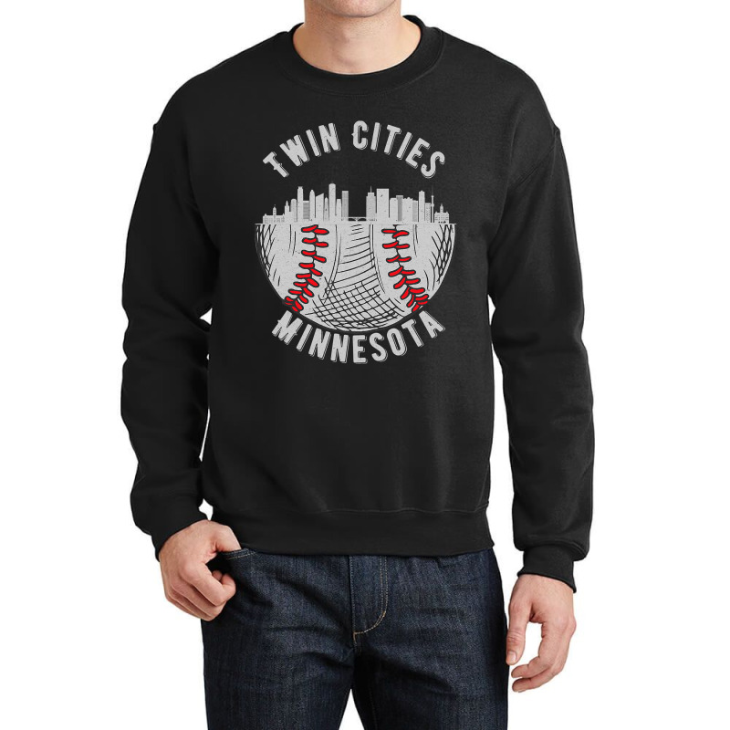 Cool Twin Cities Minnesota Mn Baseball Skyline St. Paulmpls Crewneck Sweatshirt | Artistshot