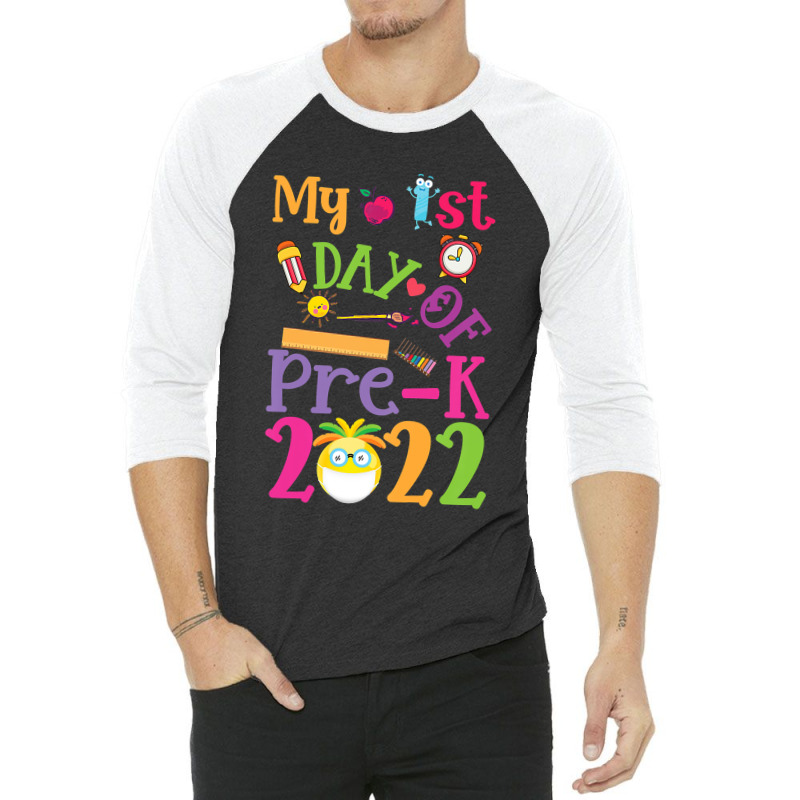 Kids My 1st Day Of Prek 2022 First Day Of School Preschool Prek 3/4 Sleeve Shirt | Artistshot