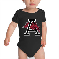 Arkansas U Mascot Jumping Through Letter A Clean Version Baby Bodysuit | Artistshot