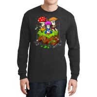 Hippie Mushrooms Fishing Forest Fungi Foraging Mycology T Shirt Long Sleeve Shirts | Artistshot