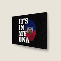 Haiti It's In My Dna Fingerprint Haitian Flag Pride Tank Top Landscape Canvas Print | Artistshot