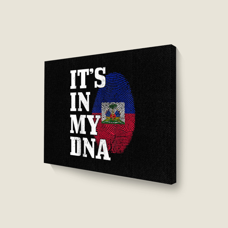 Haiti It's In My Dna Fingerprint Haitian Flag Pride Tank Top Landscape Canvas Print by cm-arts | Artistshot