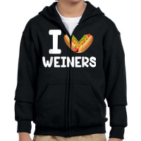 Frankfurter Wiener Frank Sausage Bun I Love Weiners Hotdogs T Shirt Youth Zipper Hoodie | Artistshot