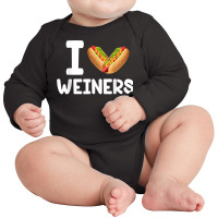 Frankfurter Wiener Frank Sausage Bun I Love Weiners Hotdogs T Shirt Long Sleeve Baby Bodysuit | Artistshot