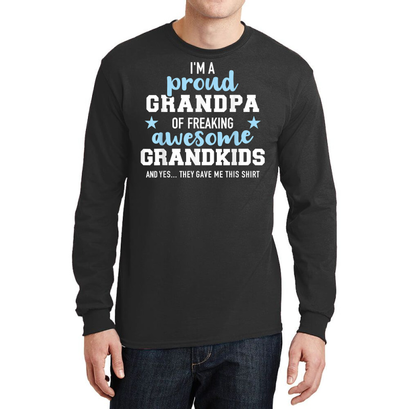 Mens Proud Grandpa Of Awesome Grandkids T Shirt Long Sleeve Shirts | Artistshot