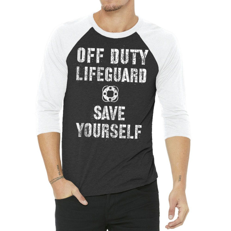 Save Yourself Lifeguard Swimming Pool Guard Off Duty Red Tank Top 3/4 Sleeve Shirt | Artistshot