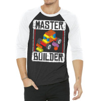 Kids Master Builder For A Builder Block Building Blocks Bricks T Shirt 3/4 Sleeve Shirt | Artistshot