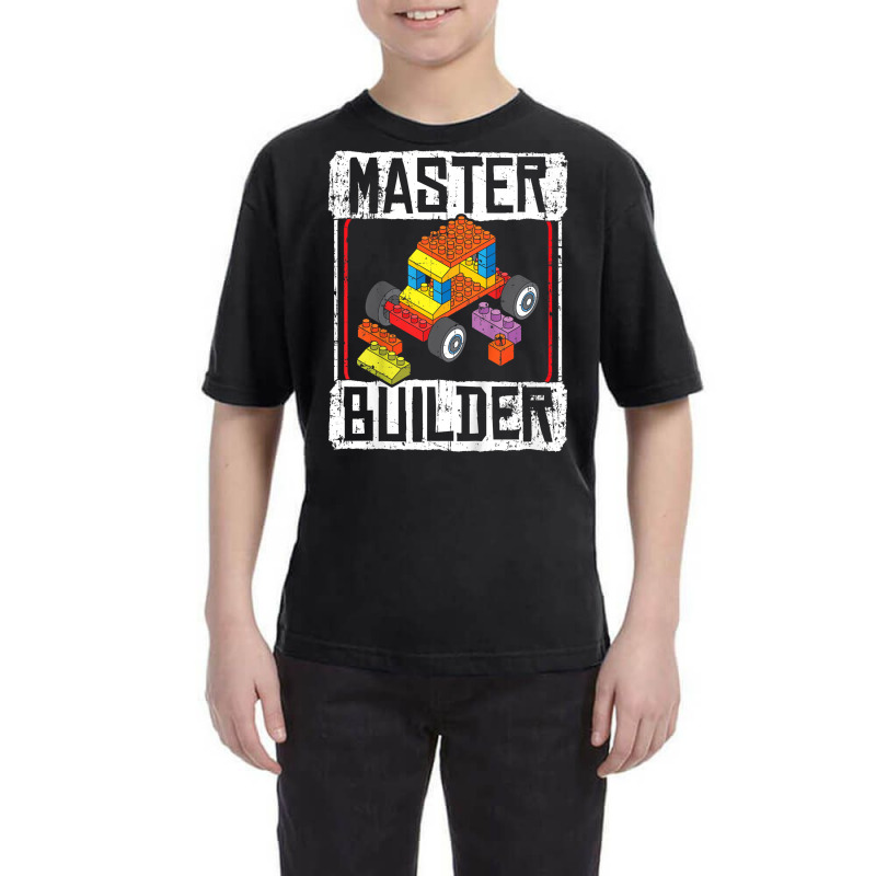 Kids Master Builder For A Builder Block Building Blocks Bricks T Shirt Youth Tee | Artistshot