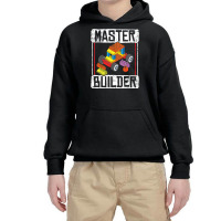 Kids Master Builder For A Builder Block Building Blocks Bricks T Shirt Youth Hoodie | Artistshot