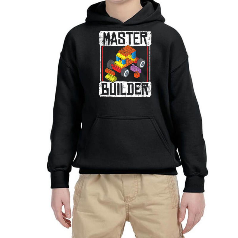 Kids Master Builder For A Builder Block Building Blocks Bricks T Shirt Youth Hoodie | Artistshot