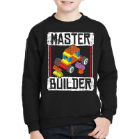 Kids Master Builder For A Builder Block Building Blocks Bricks T Shirt Youth Sweatshirt | Artistshot