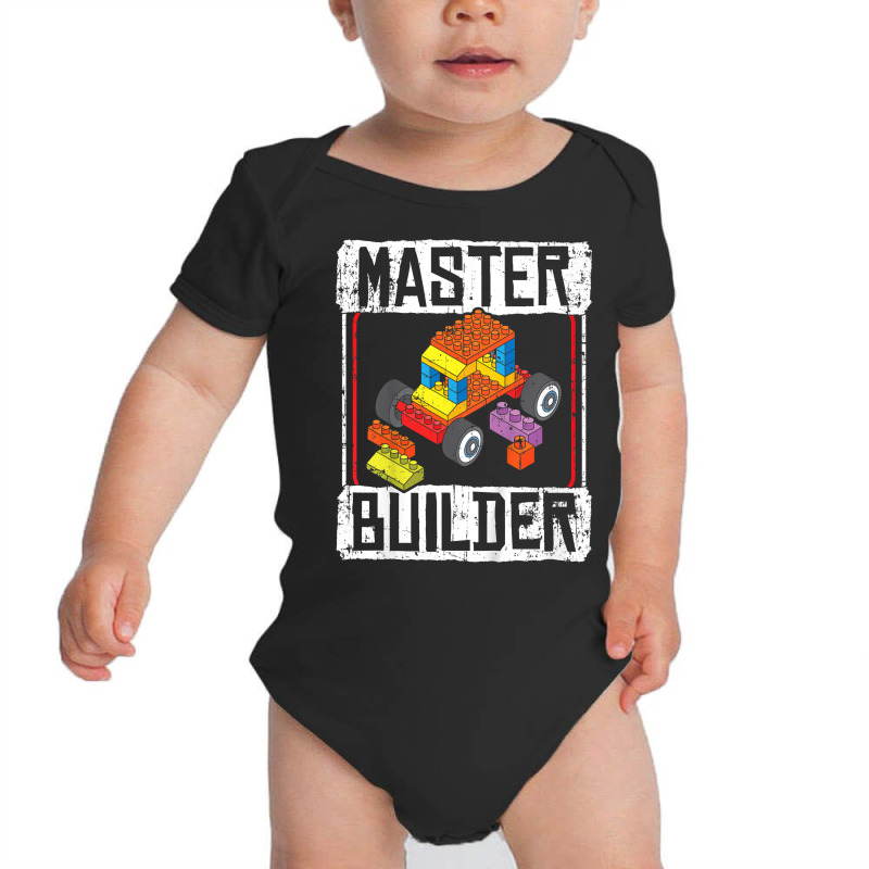 Kids Master Builder For A Builder Block Building Blocks Bricks T Shirt Baby Bodysuit | Artistshot