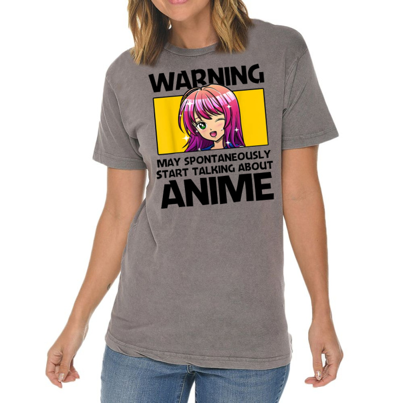 Warning May Spontaneously Start Talking About Anime Vintage T-shirt | Artistshot