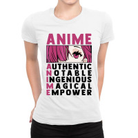 Anime Authenthic Notable Ingenious Magical Empower Ladies Fitted T-shirt | Artistshot