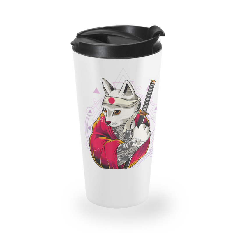 Pagan Occult Japan Flag Kawaii Anime Cat Samurai Pastel Goth T Shirt Travel Mug | Artistshot