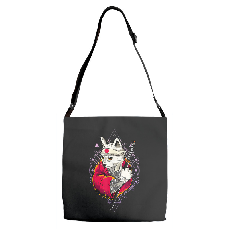 Pagan Occult Japan Flag Kawaii Anime Cat Samurai Pastel Goth T Shirt Adjustable Strap Totes | Artistshot