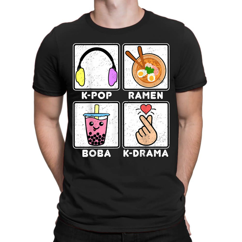 Kpop Ramen Boba Kdrama Bubble Tea Cute Kawaii Korean Heart T-shirt | Artistshot