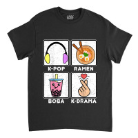 Kpop Ramen Boba Kdrama Bubble Tea Cute Kawaii Korean Heart Classic T-shirt | Artistshot