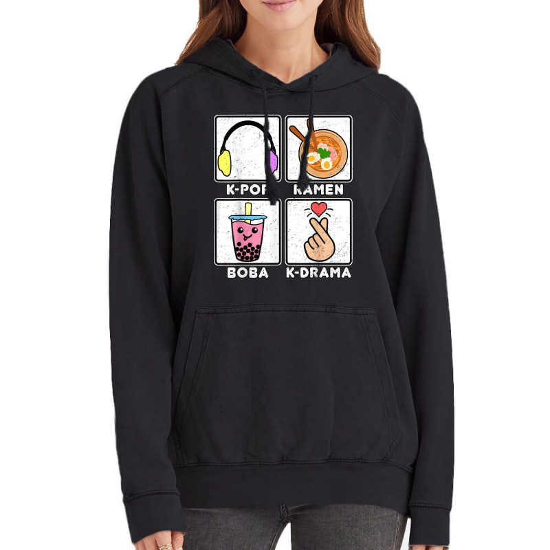 Kpop Ramen Boba Kdrama Bubble Tea Cute Kawaii Korean Heart Vintage Hoodie | Artistshot